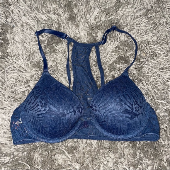 PINK Victoria's Secret Other - PINK blue lace front-closing bralette